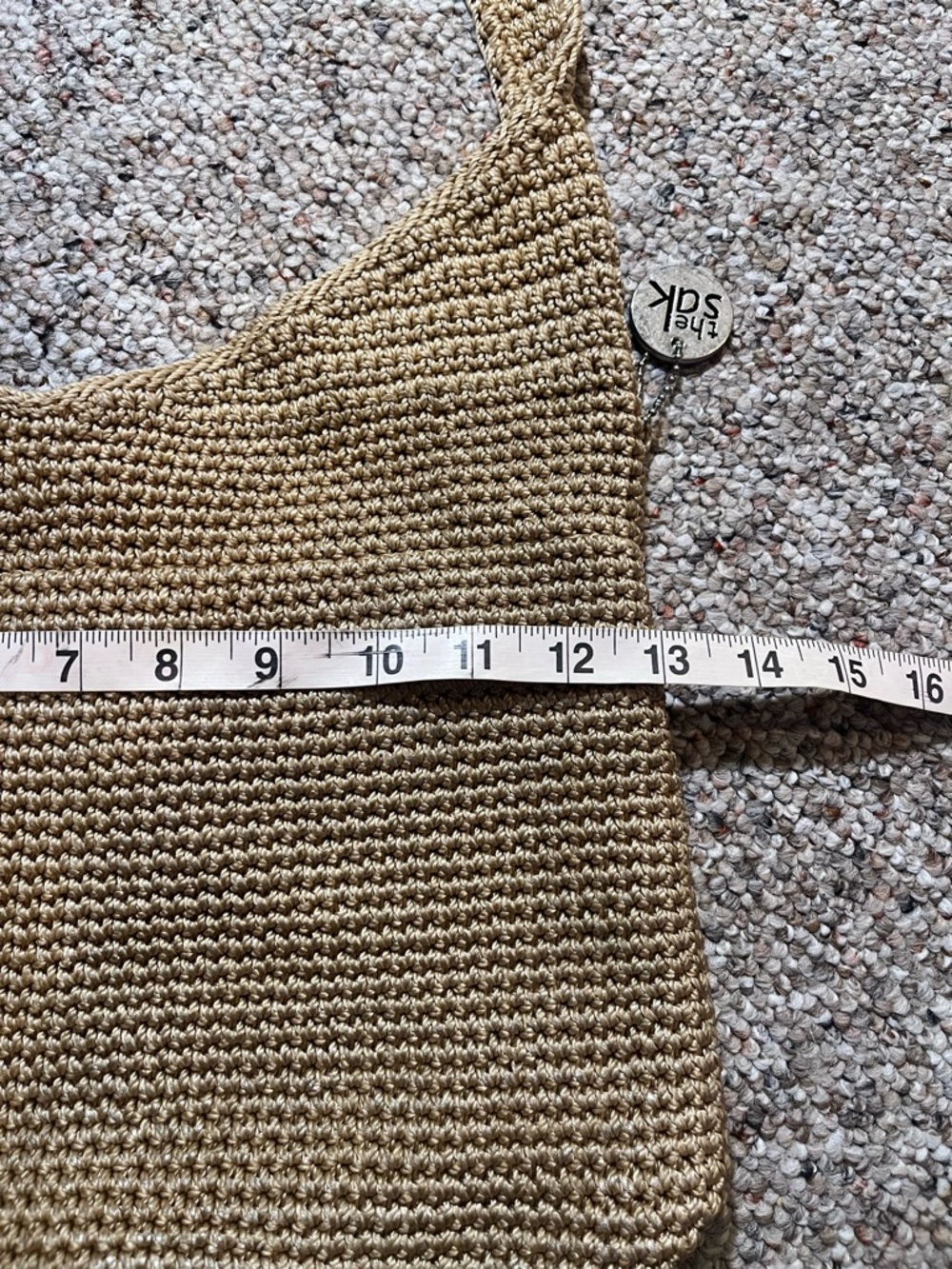 The Sak Large Beige Crochet Shoulder Crossbody Hobo Bag - Picture 8 of 10